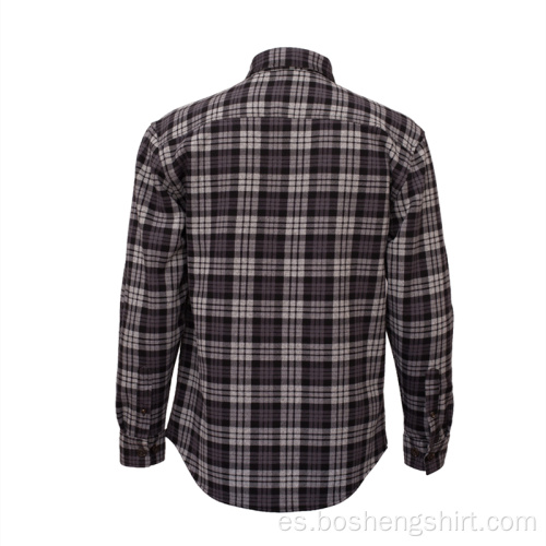 Camisa de franela a cuadros de manga larga informal Keep Warm